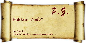 Pekker Zoé névjegykártya